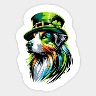 Drentsche Patrijshond Celebrates Saint Patrick's Day Sticker